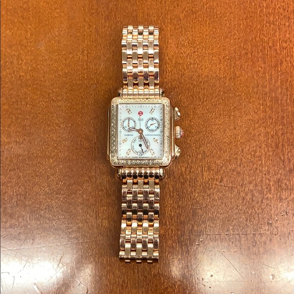 SOLD: Michele Watch: 18k Rose Gold with Diamonds - Picture 6 of 8